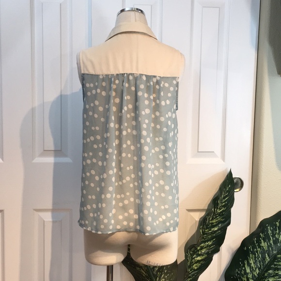 CHLOE K. Vintage polka dot sleeveless blouse - Picture 2 of 8